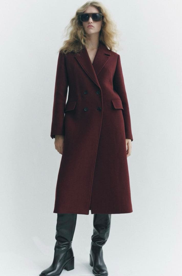 ZARA 24AWロングコート 赤