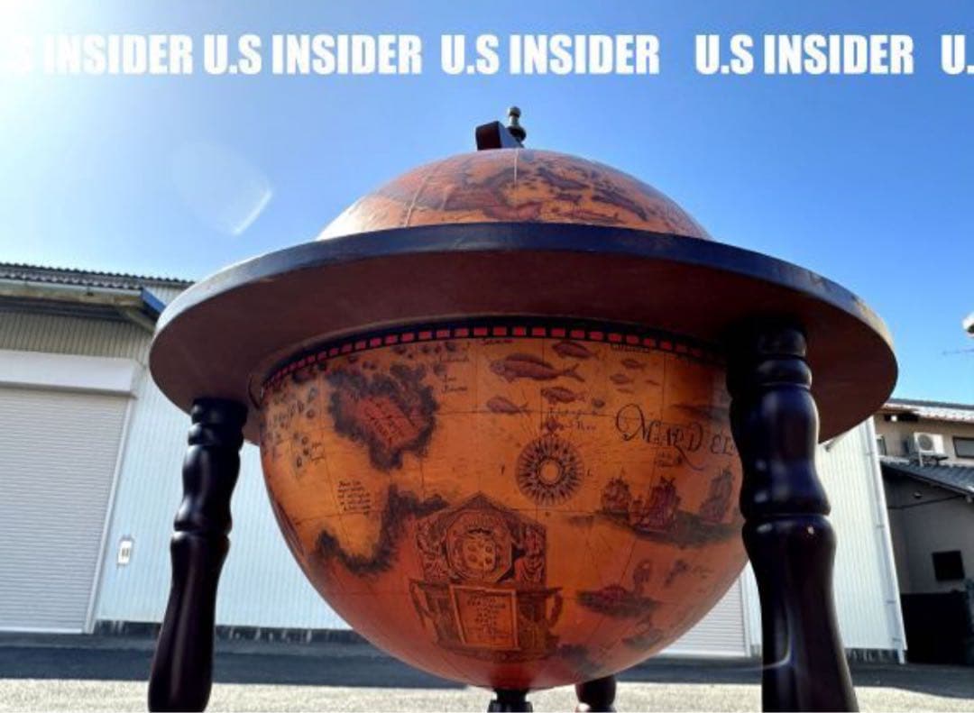 LAより入荷!!　地球儀型ワインキャビネット■キャスター付き　高さ90cm