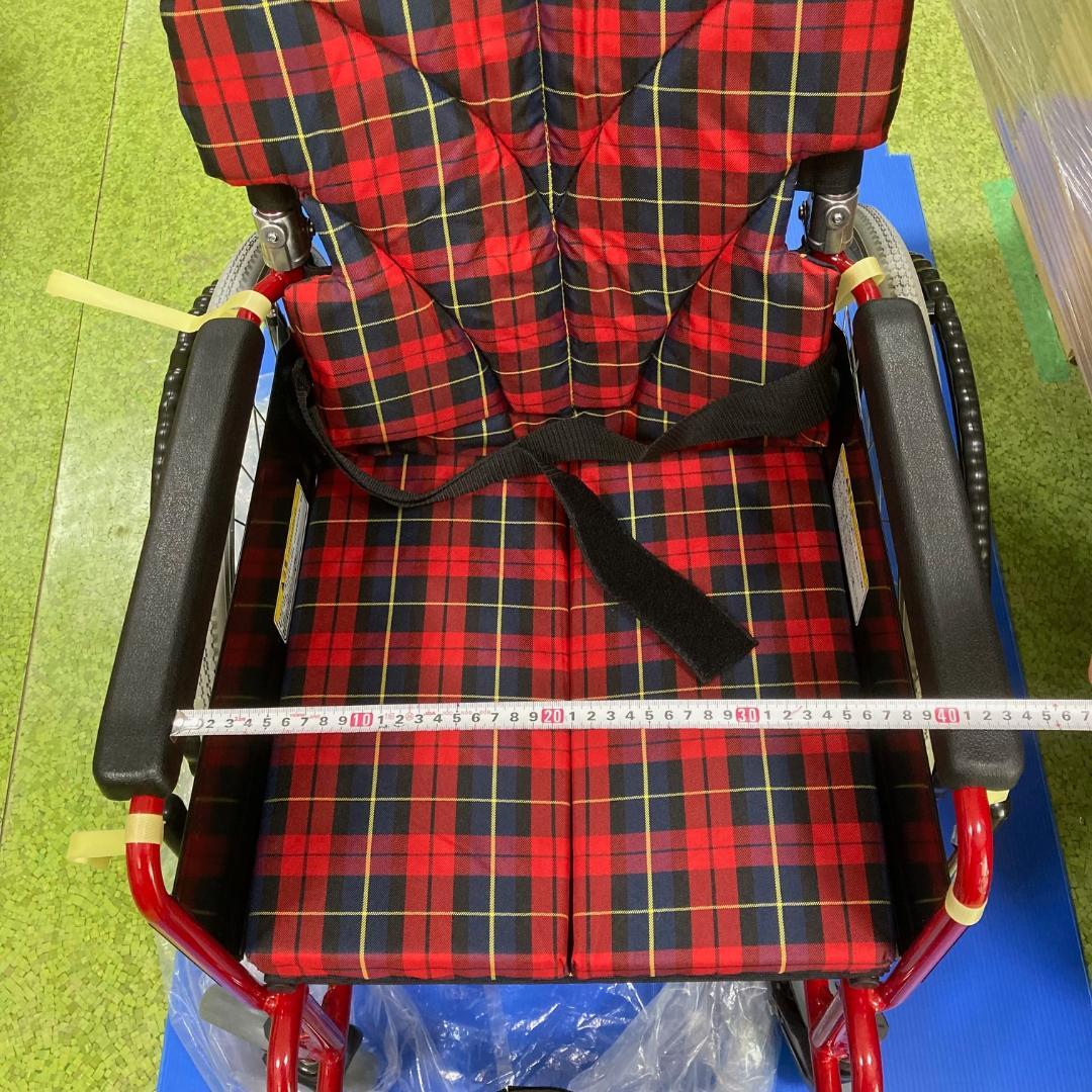 【未使用品】 カワムラサイクル 自走式 折りたたみ 車椅子 アルミ製　赤チェック