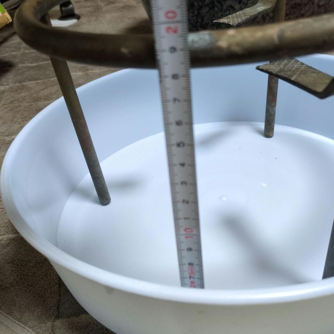 青紫色の火鉢 約38cm 五徳、火箸付き(昭和レトロ)