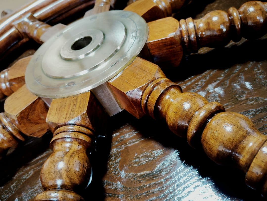 木製　船の舵　舵　舵輪　骨董品　置物　インテリア　コレクション