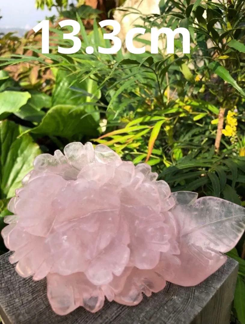 ❤️高品質　綺麗☆大きめ0.42kg 逸品　ローズクォーツ　薔薇　カービング