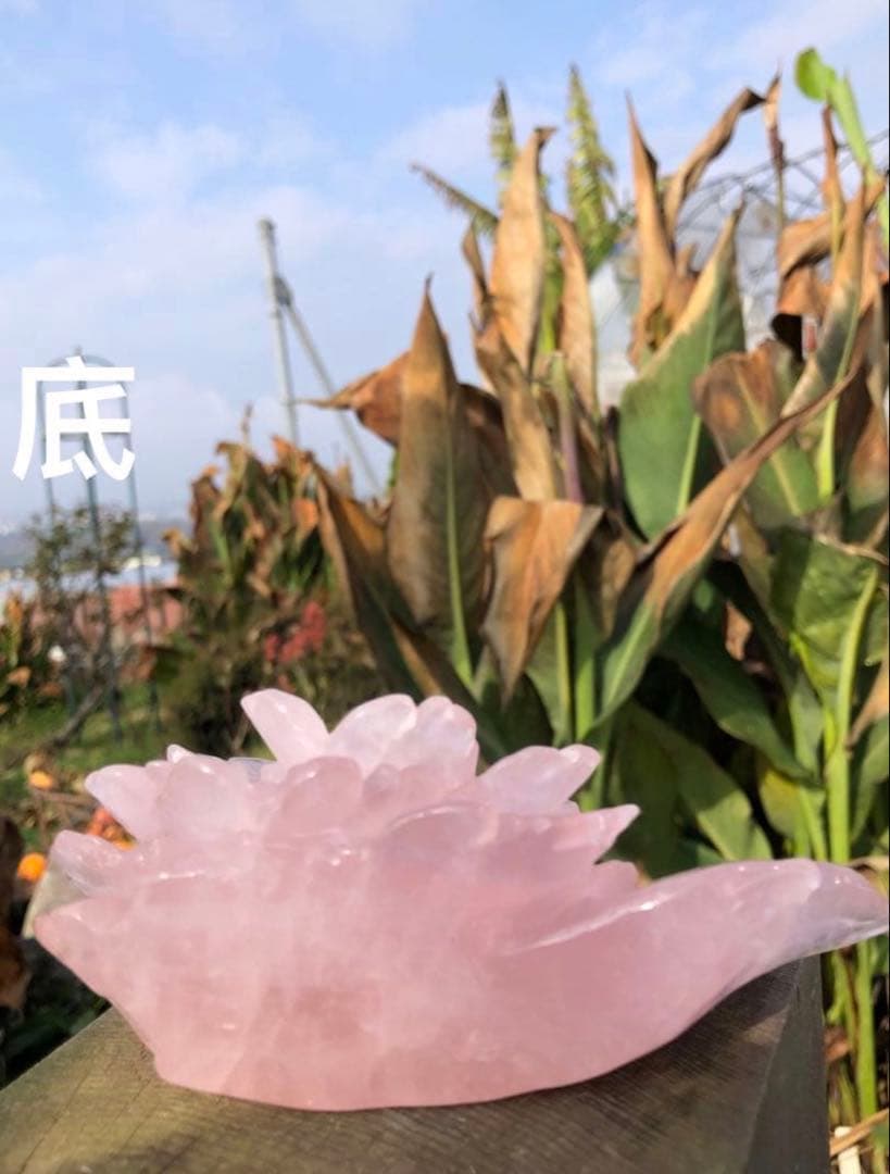 ❤️高品質　綺麗☆大きめ0.42kg 逸品　ローズクォーツ　薔薇　カービング