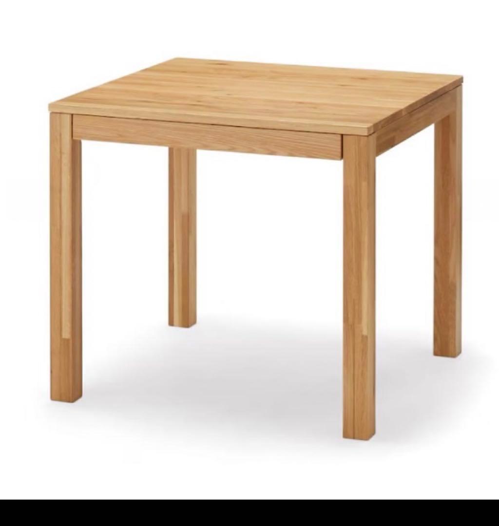 木製テーブル（引出付）/オーク材　無印　80×80