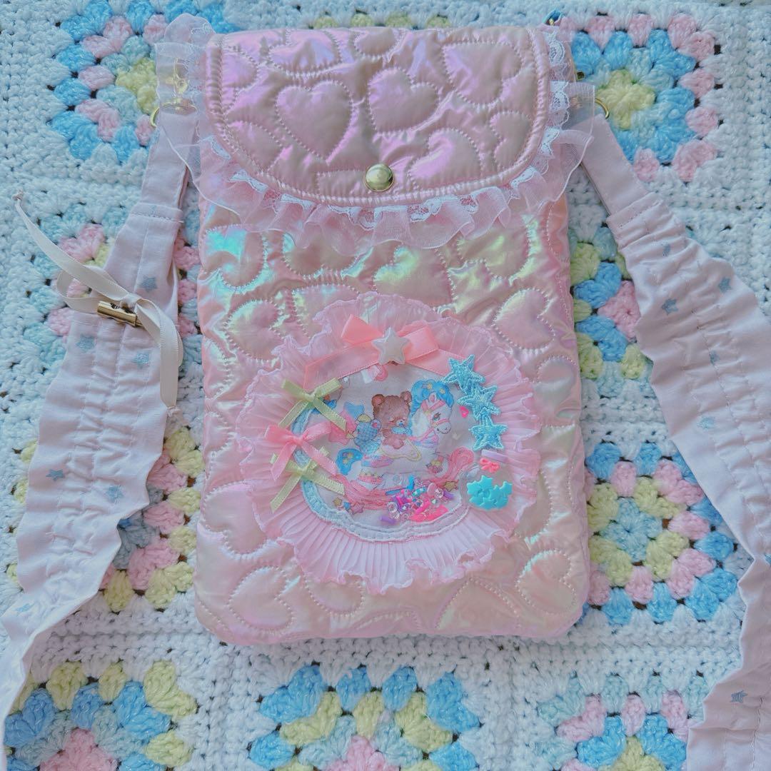 サコッシュ⭐︎BABYくまちゃん ドロストショルダーストラップ付き