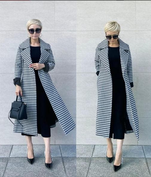 ★JENNEジェンヌ★ギンガムチェック・ロングトレンチコート撥水素材Mサイズ