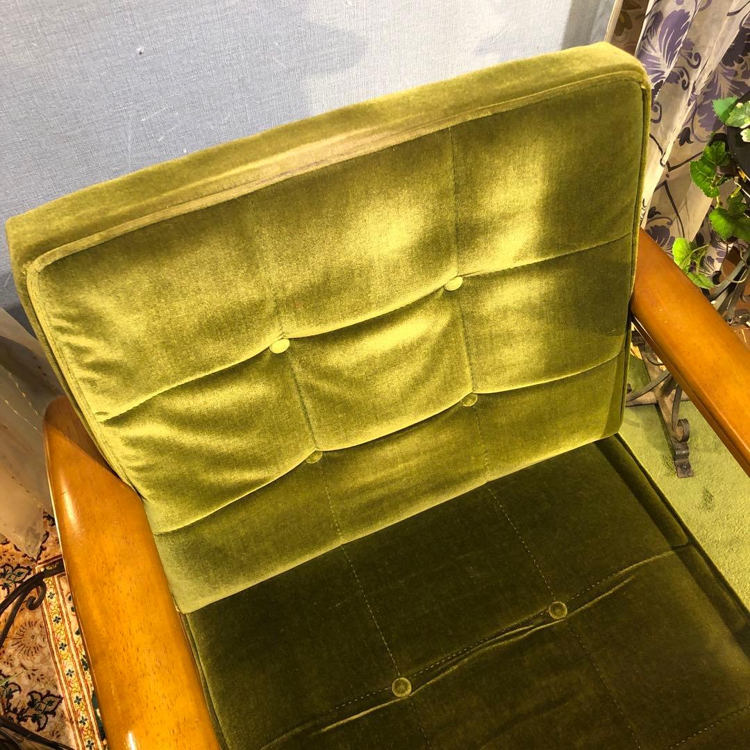き*)様 ヴィンテージ カリモク６０　1シーター チェア　ソファ　モケットグリー