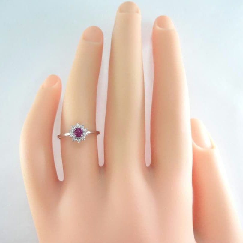 【Karin様】ルビー　ダイヤモンドリング　0.24ct　0.08ct　プラチナ