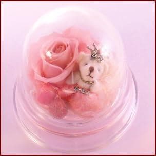 プリザーブドフラワー ベアドーム　ピンク＆パール☆