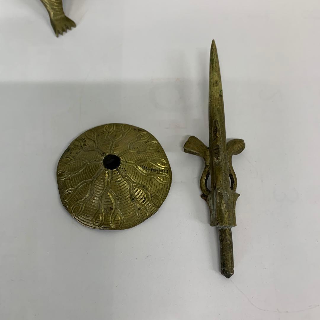 燭台　真鍮製　大型高さ約３８cm 金属製 鶴と亀 キャンドルホルダー