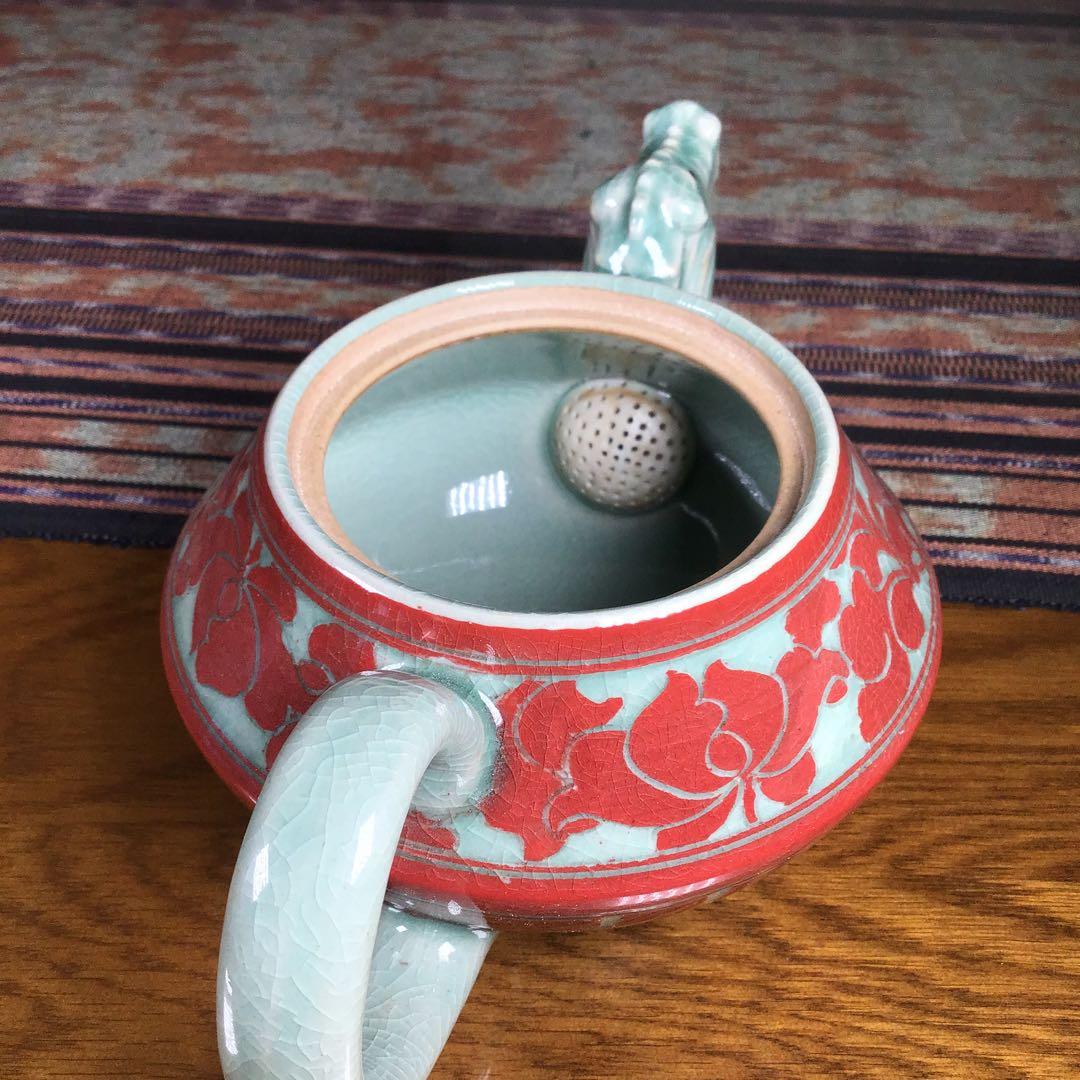 韓国　寿安窯　四代目　張英安　茶器揃　お茶茶碗　茶托　5組　急須　湯冷し