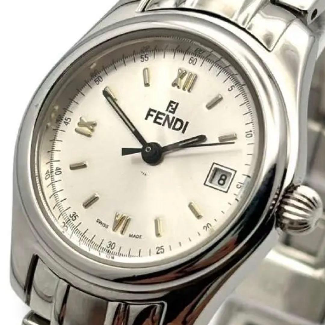 稼働 フェンディ 腕時計 クオーツ レディース 210L シルバー 文字盤