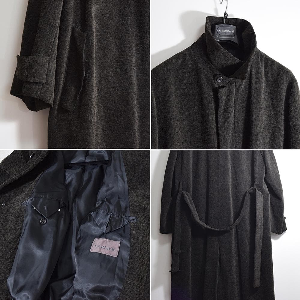 当時物 テットオム ガルニエ GARNIER ウール ベルテッド ロングコート