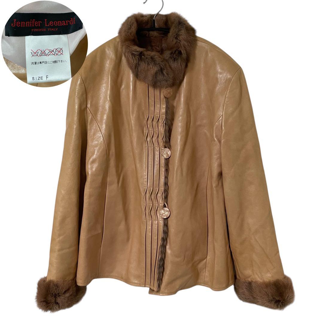 d*3様 美品 Jennifer Leonardi リバーシブル毛皮 ラムレザー