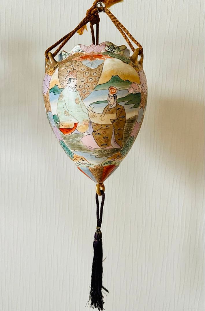 ☆吊り下げ花瓶☆掛け花瓶☆絵付け装飾☆鉢植え☆インテリア 骨董 年代物