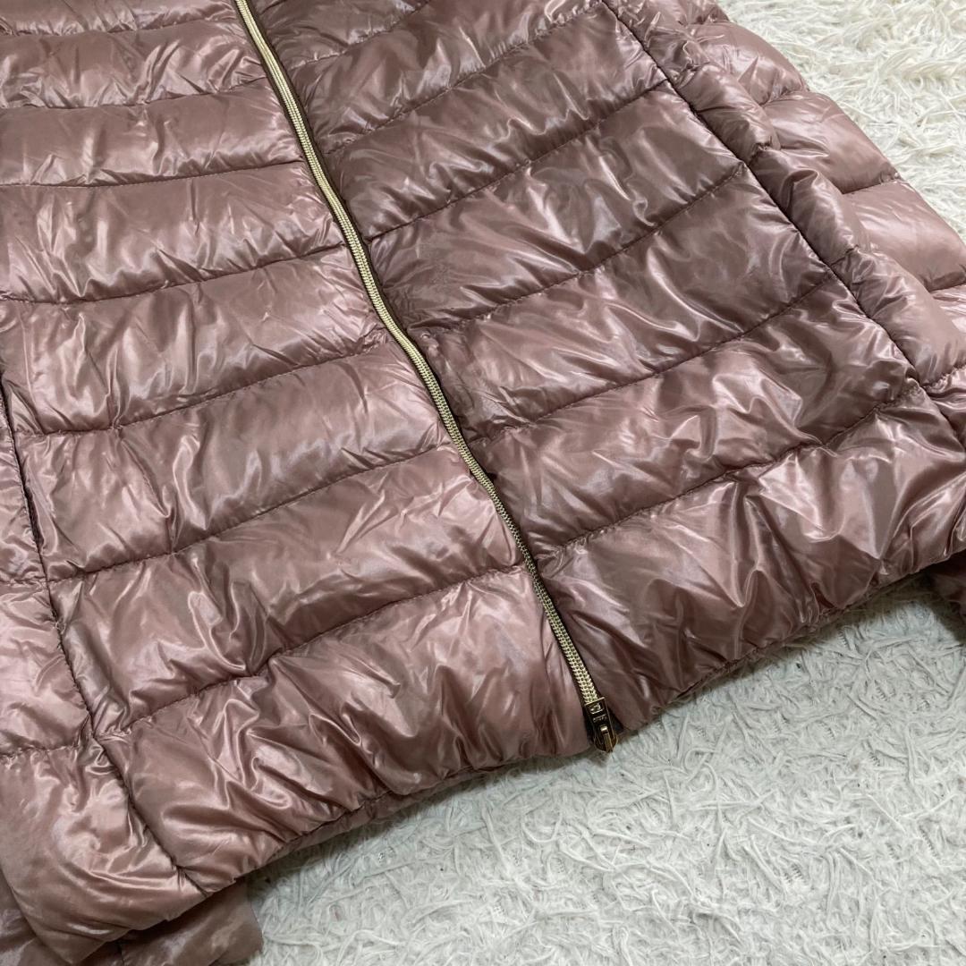 17426✨ヘルノ ボトルネック ジップ ダウンジャケット 38 M ピンク系