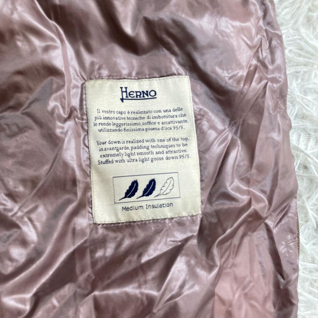 17426✨ヘルノ ボトルネック ジップ ダウンジャケット 38 M ピンク系