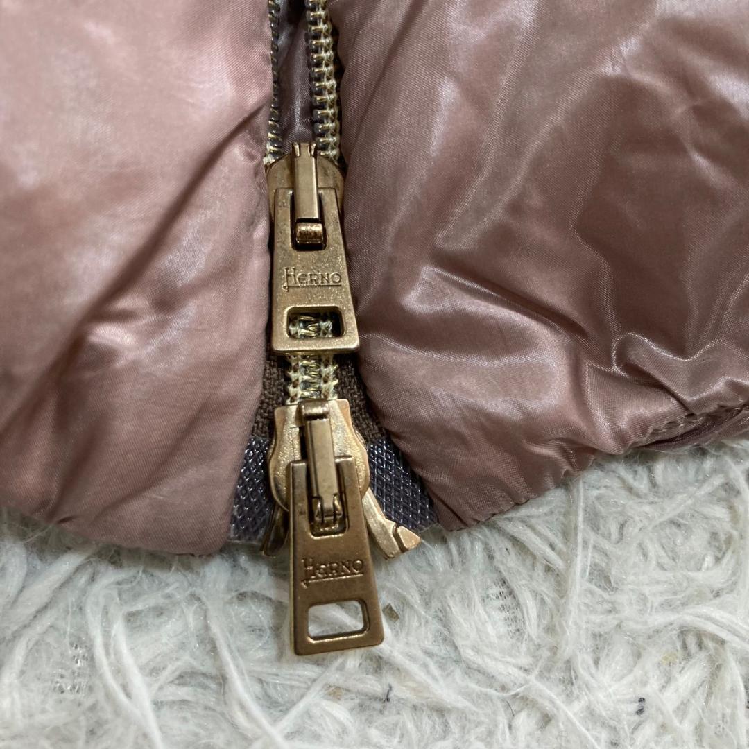 17426✨ヘルノ ボトルネック ジップ ダウンジャケット 38 M ピンク系