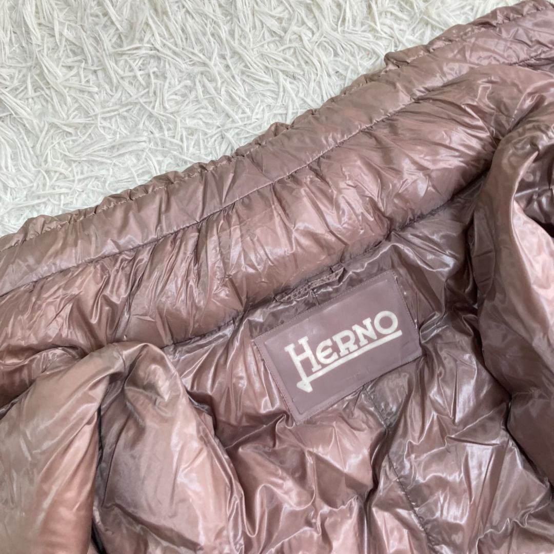 17426✨ヘルノ ボトルネック ジップ ダウンジャケット 38 M ピンク系