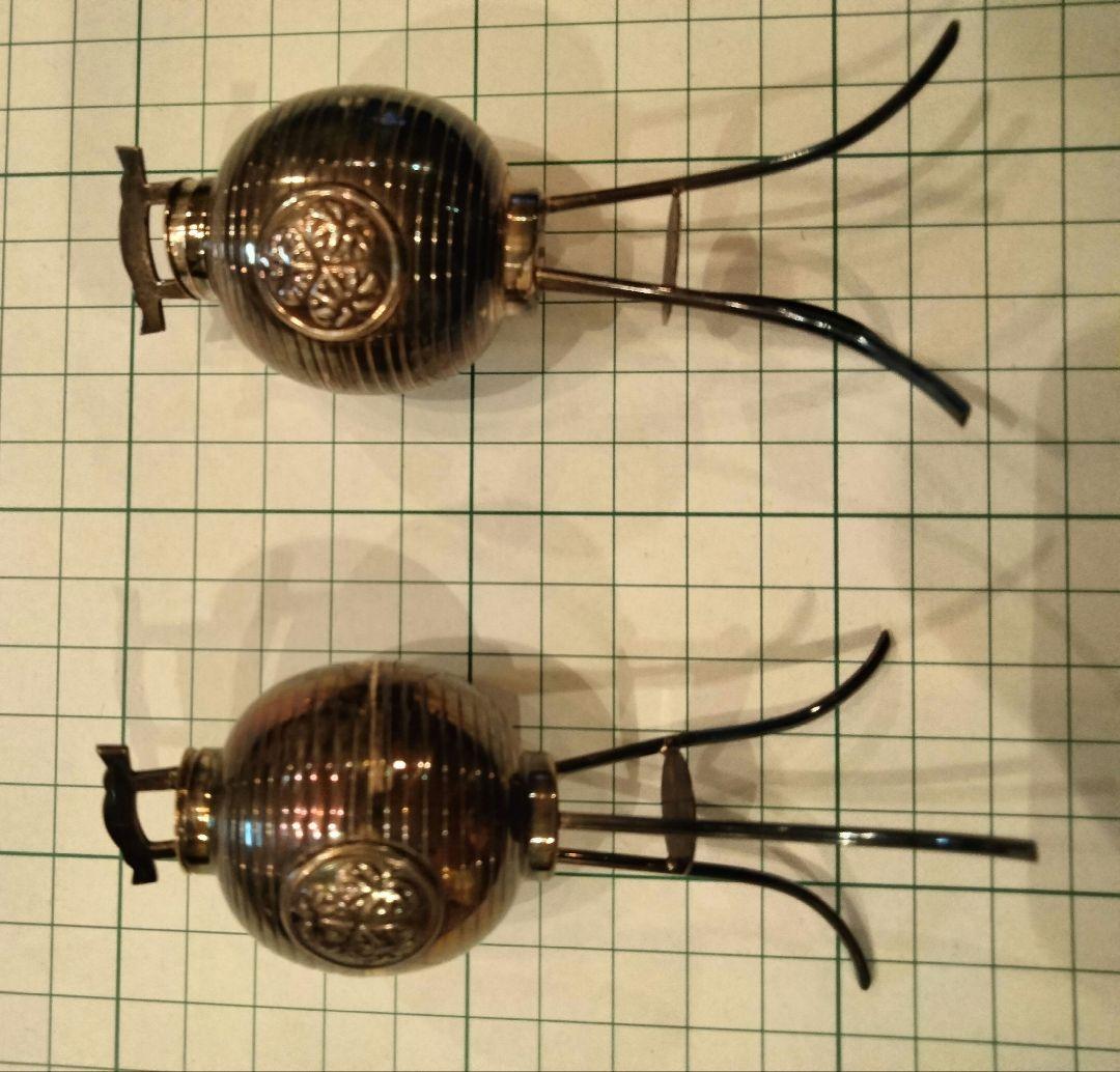 最終価格、和骨董、ペアーセット、日本製ア-ト、希少品シルバー、刻印有り