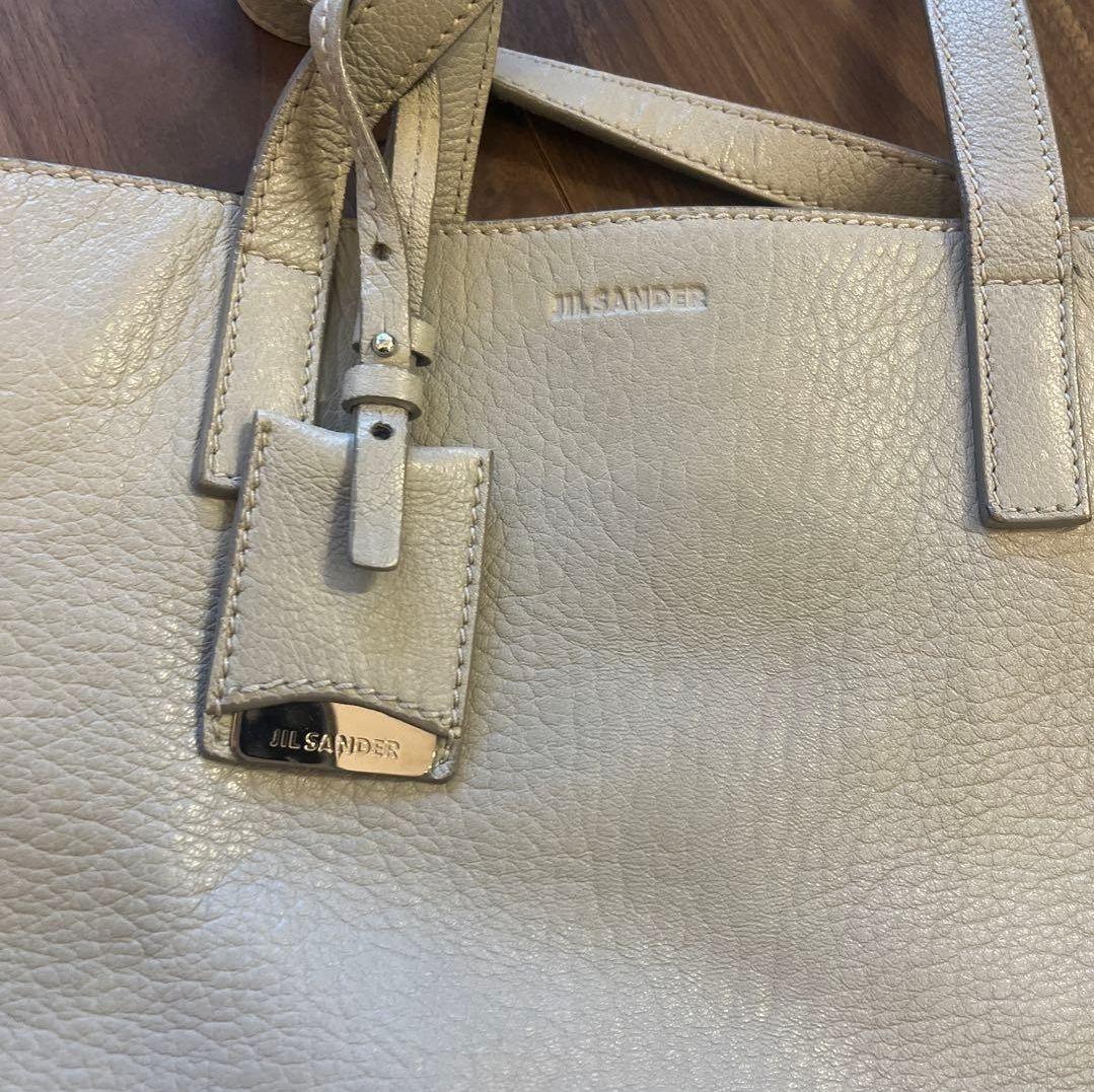 JIL SANDER ジルサンダー　フルレザートートバッグ　グレー　本革