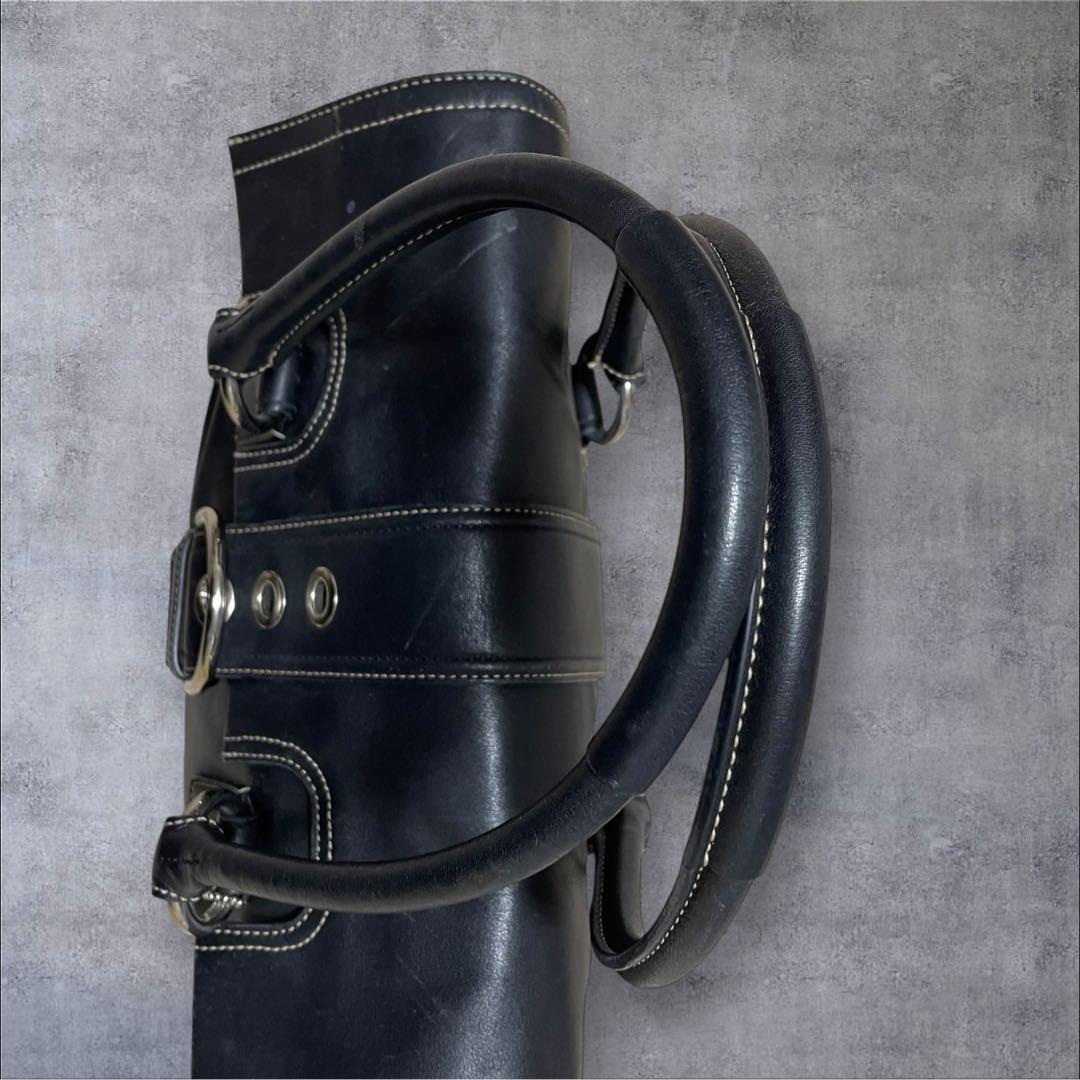 COACH SOHO ソーホー ペブルドレザー サッチェル バッグ 肩掛け 黒