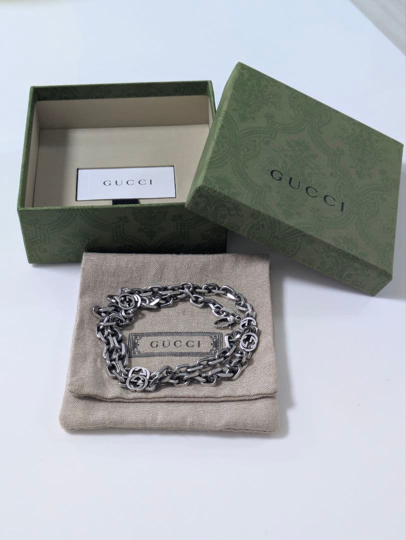 グッチ GUCCI ネックレス インターロッキングG シルバー チェーン