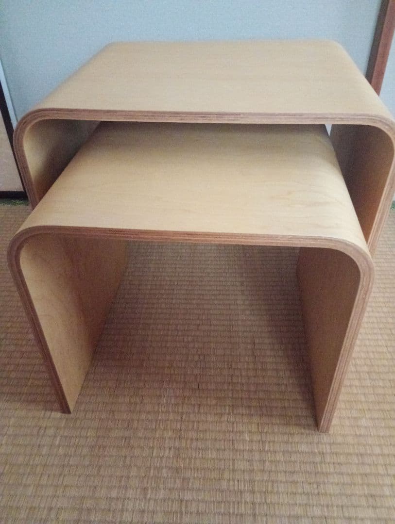 天然木　メープル　ネストテーブル　スタッキングテーブル　サイドテーブル