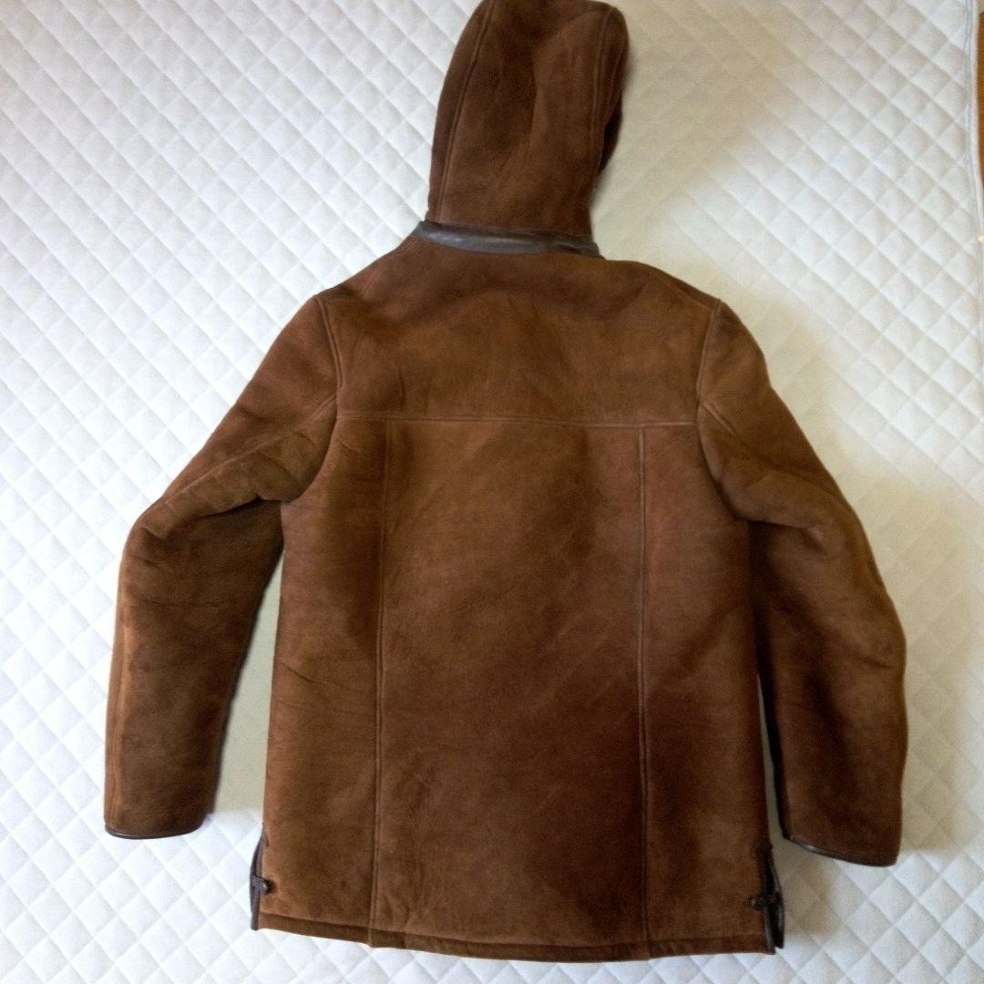 レザーコート 美品 フード付革コート