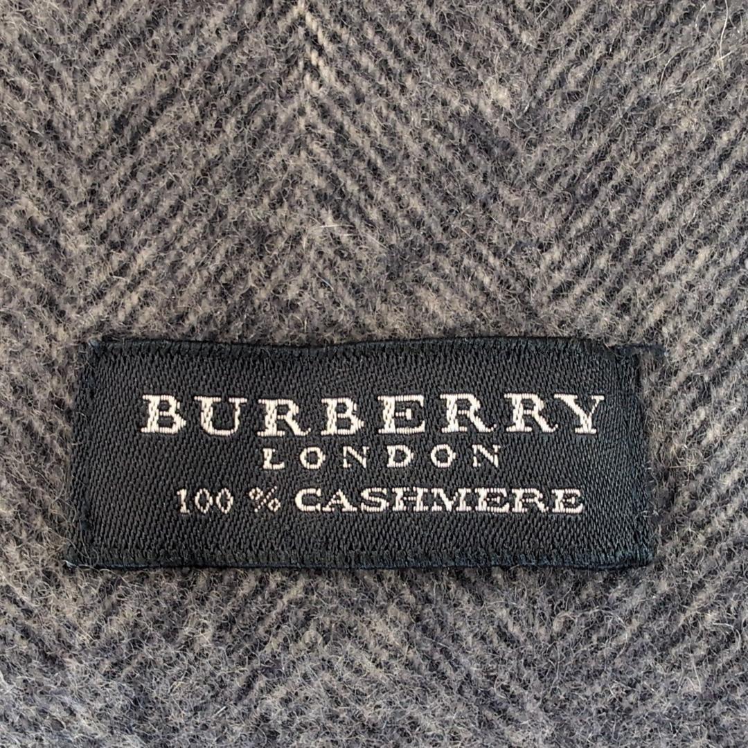 カシミヤ100% BURBERRY マフラー グレー 28×130 d130