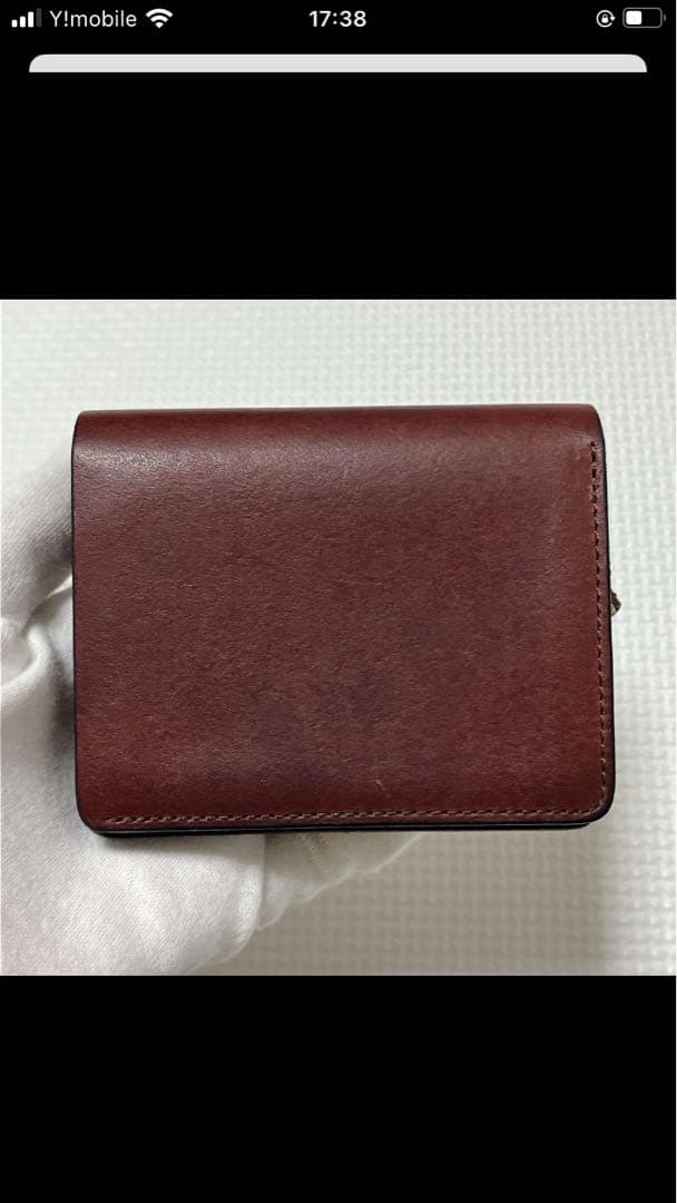 未使用　SLOW スロウ　レザー二つ折り財布　ダークブラウン　濃茶　ミニ財布