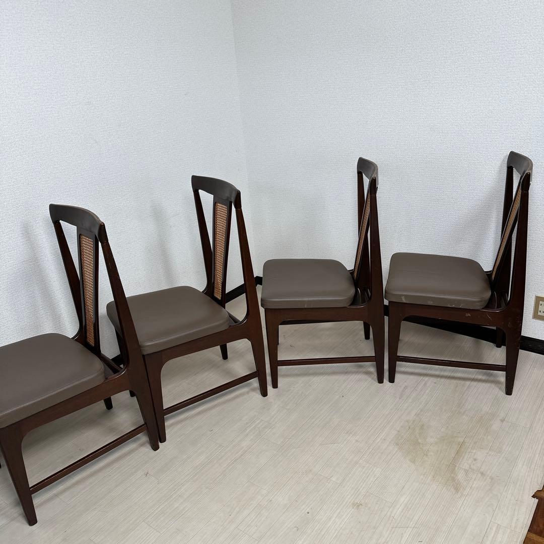 maruni マルニ木工 ダイニングチェア 食卓椅子 革張り 4脚セットi4※