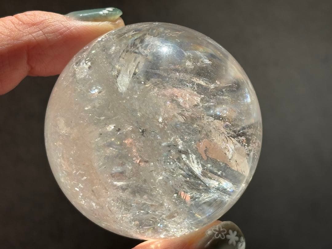 《ピンククリアクォーツ＊ピンクファイヤークォーツ小サイズスフィア》