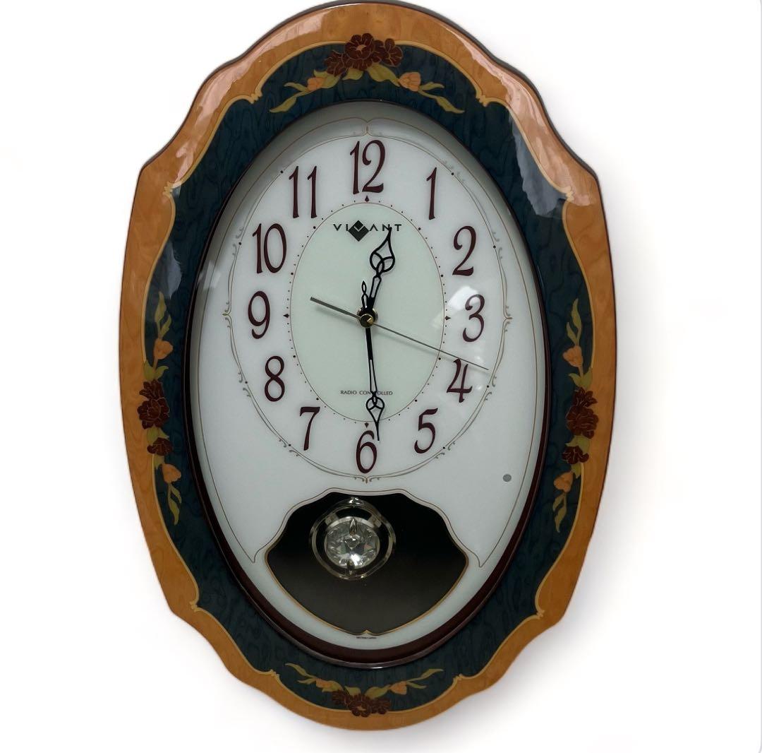 掛時計 RHYTHM リズム PM-DHT2 4MN416JA 電波時計 振子