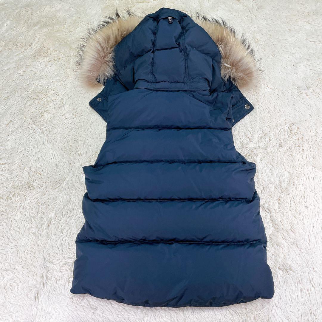 【美品】ウールリッチ　タヌキファー　ネイビー　3way ダウンベスト　Sサイズ