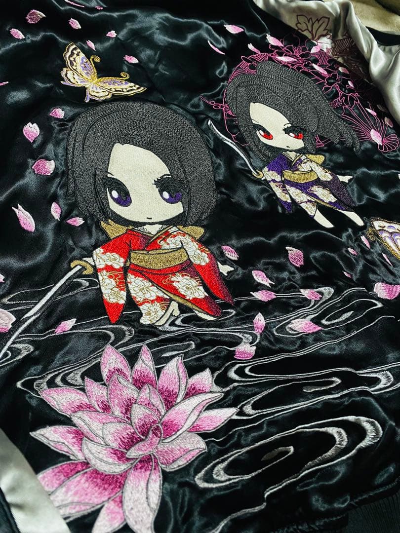 未使用 美品 DIVINE ２面用 レーヨン ちび 桜 日本限定 スカジャン