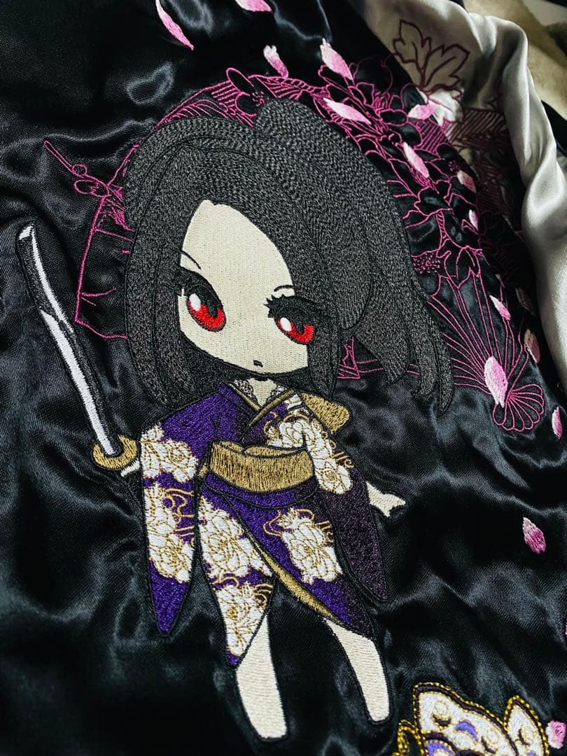 未使用 美品 DIVINE ２面用 レーヨン ちび 桜 日本限定 スカジャン