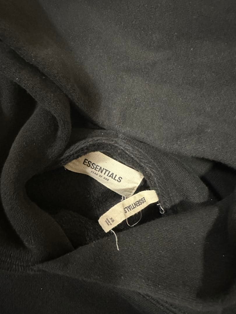 正規品 希少 ESSENTIALS ブラック フード付きパーカー XS
