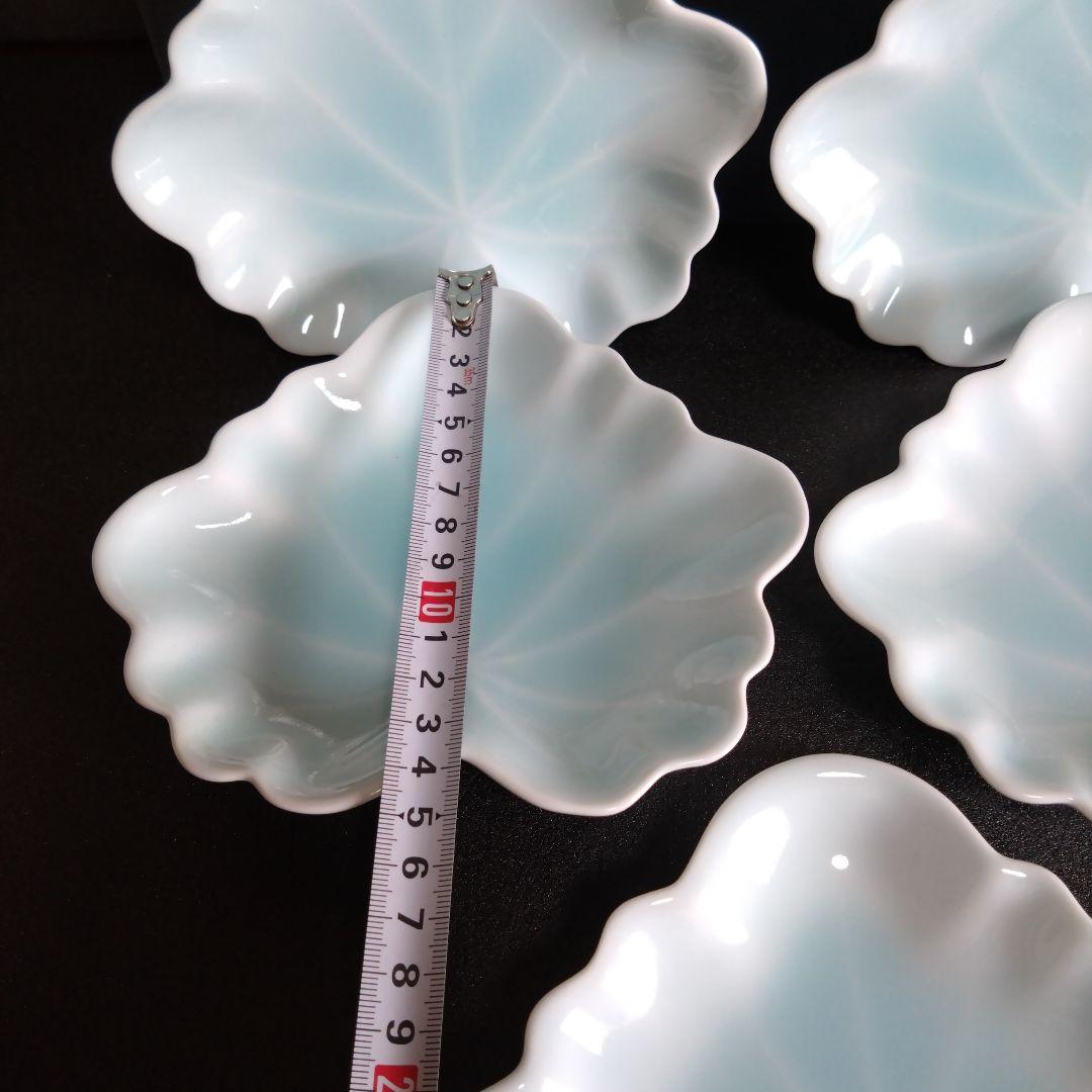 新品 伊万里焼 瀬兵窯 リーフ型銘々皿5枚 高級美術　お祝い