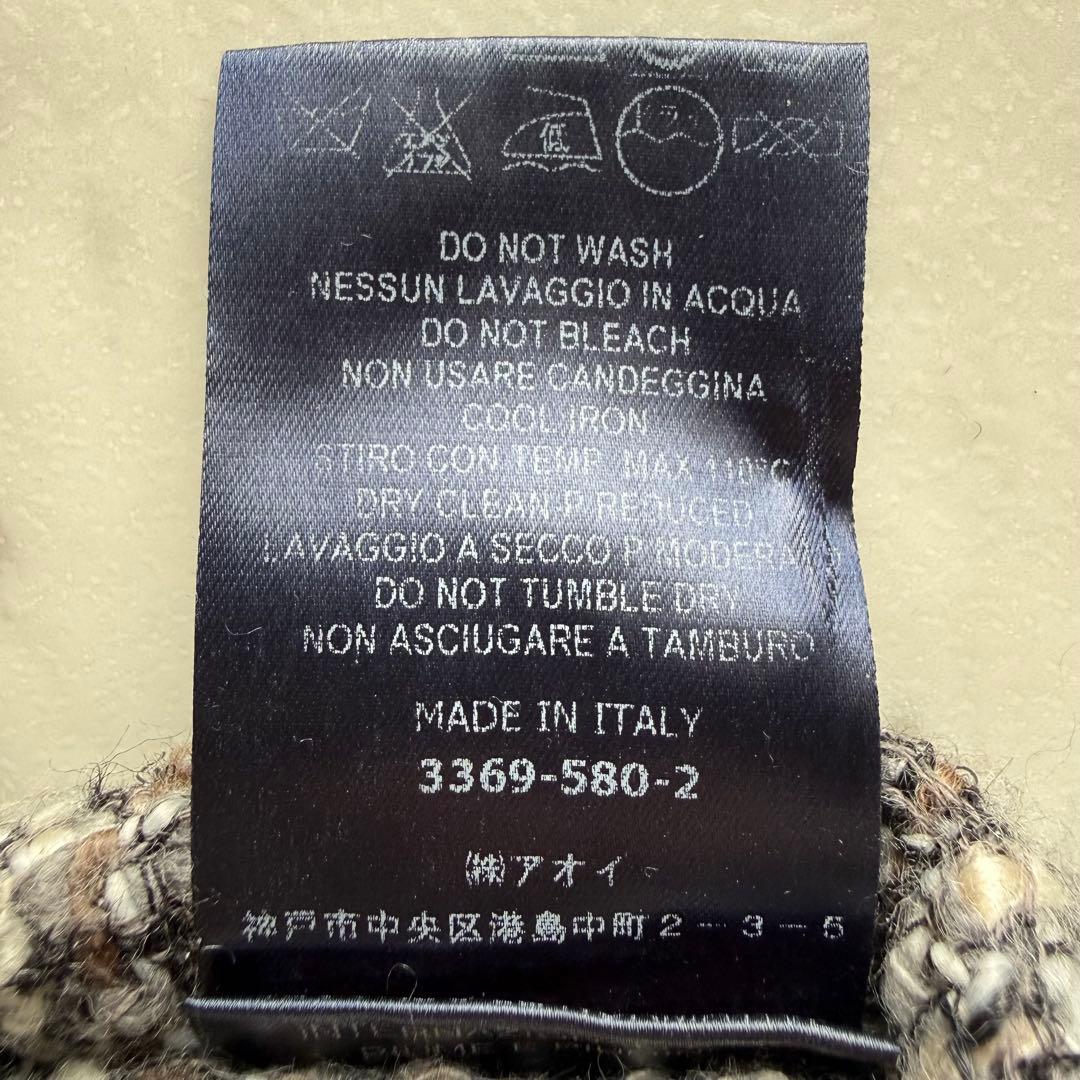 美品 ヘルノ サイズ44 ツイード スタンドカラー ショート ダウンジャケット