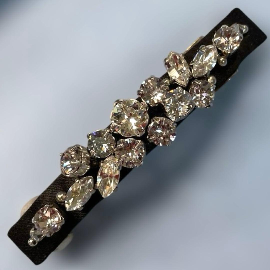 コンプレックスビズクリスタルフォーマルブラックバレッタシックな浴衣ヘア