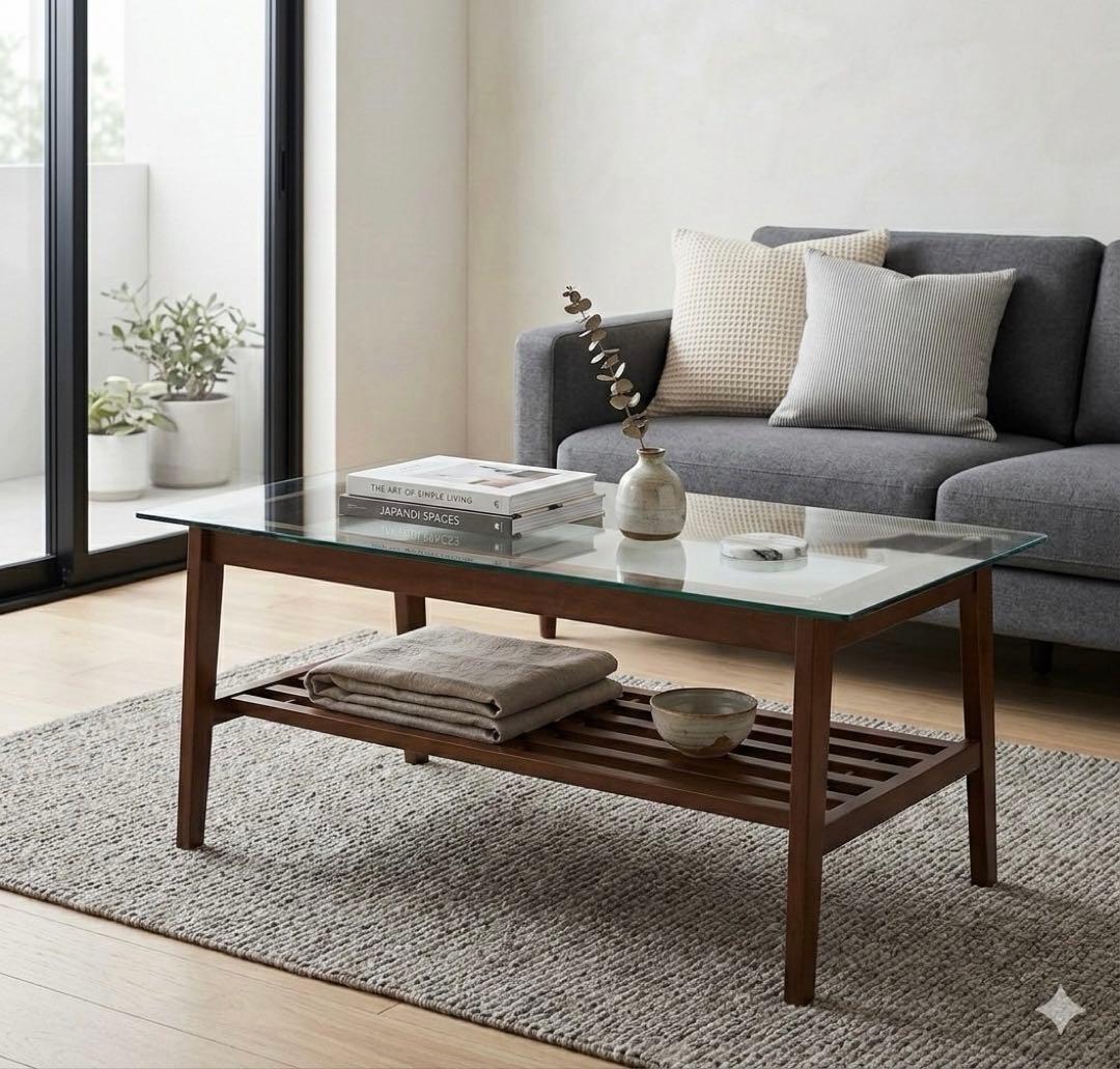 ガラス天板 ローテーブル センターテーブル