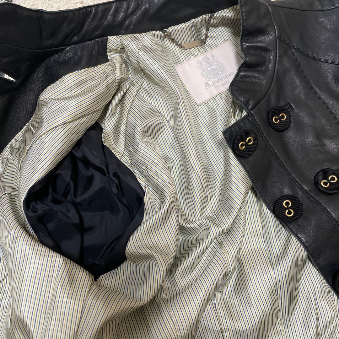本日限定お値下げ破格値！♡新品タグ無しAquascutumラム皮ジャケット38