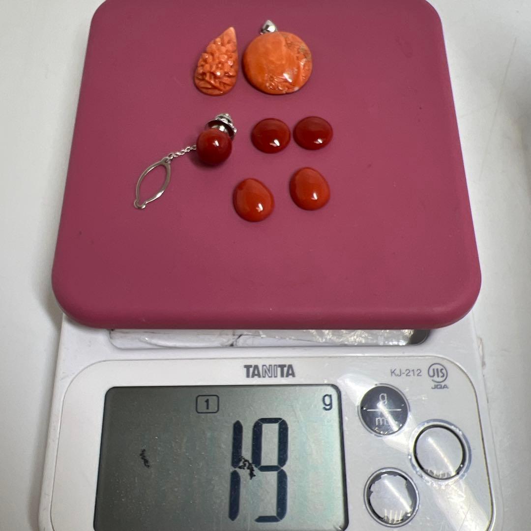 本血赤珊瑚　アクセサリー　色々 19g 東K7-1209☆2F