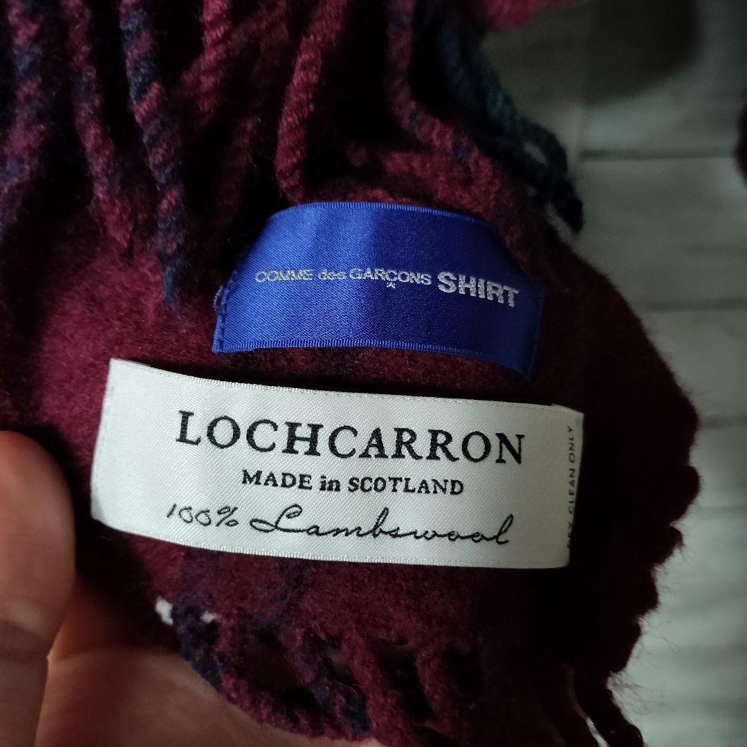 コムデギャルソンシャツ LOCHCARRON チェックニット マフラー ポンチョ