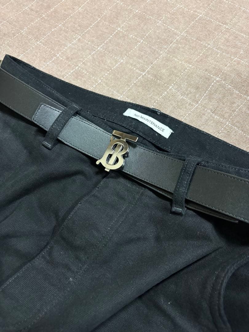 BURBERRY チェック柄 ベルト Bロゴ リバーシブル