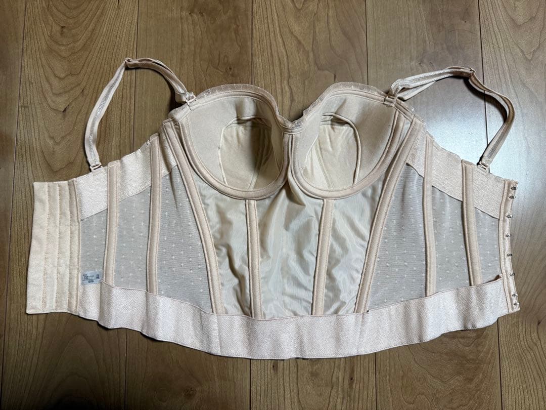 花柄刺繍 コルセット1/2カップロングブラジャー D70