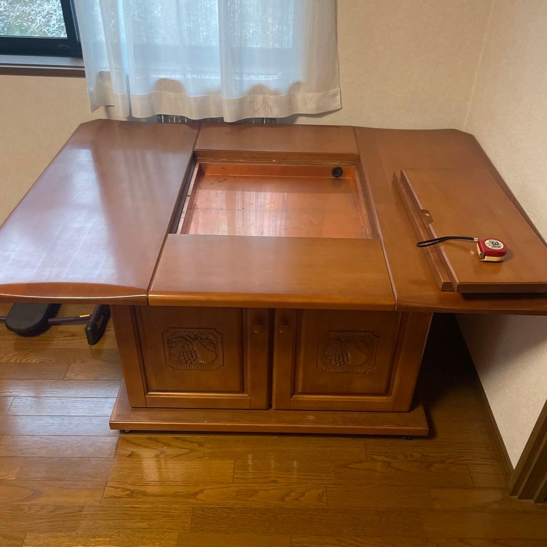 木製 長方形テーブル 引き出し付き