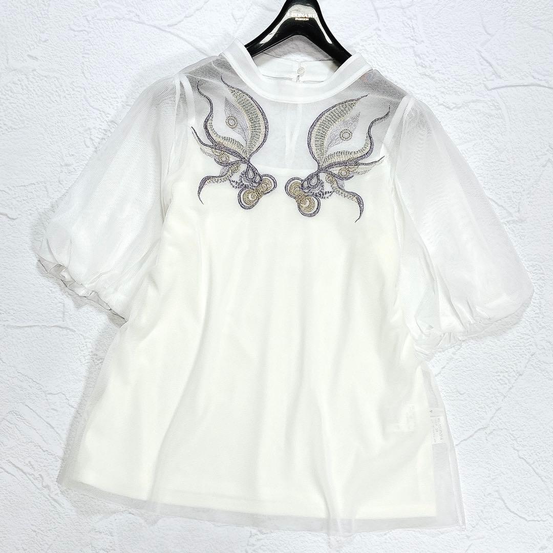 美品✨2025年 ヴィヴィアンタム ゴールドフィッシュエンブロイダリーブラウス