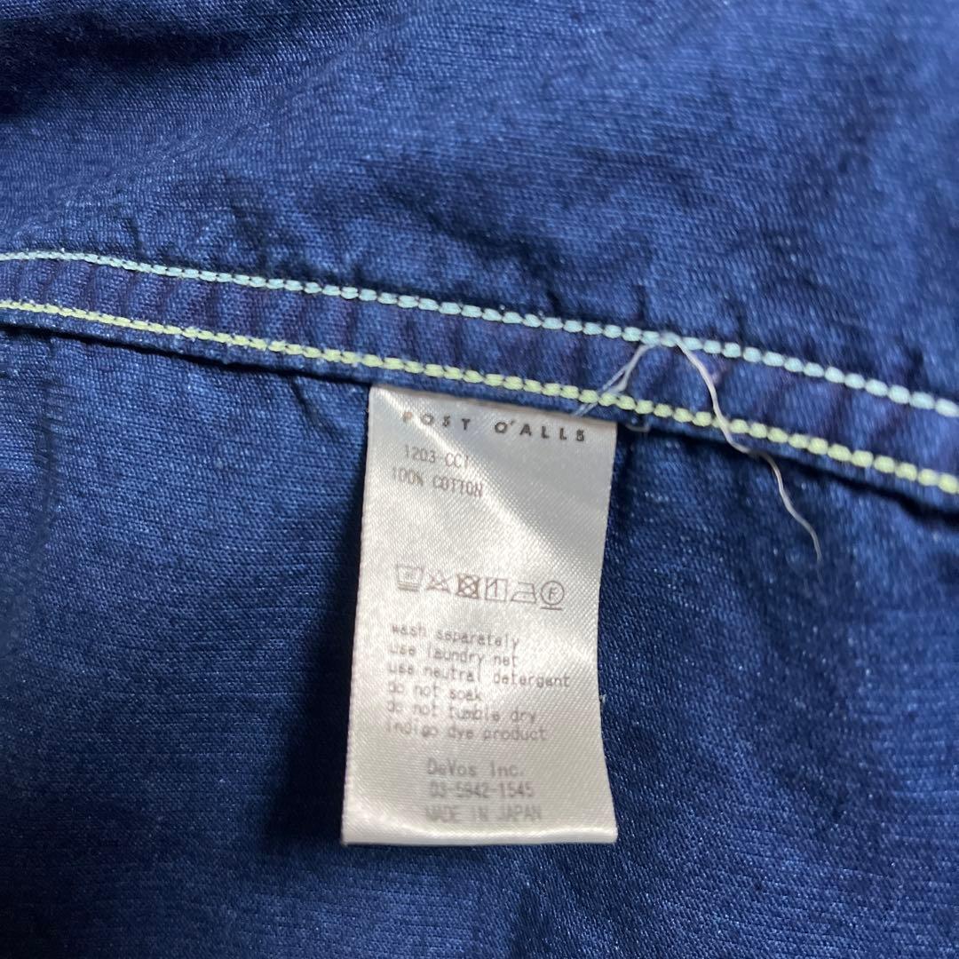 トップス POST O'ALLS #1203-CCI Band Collar Shirt